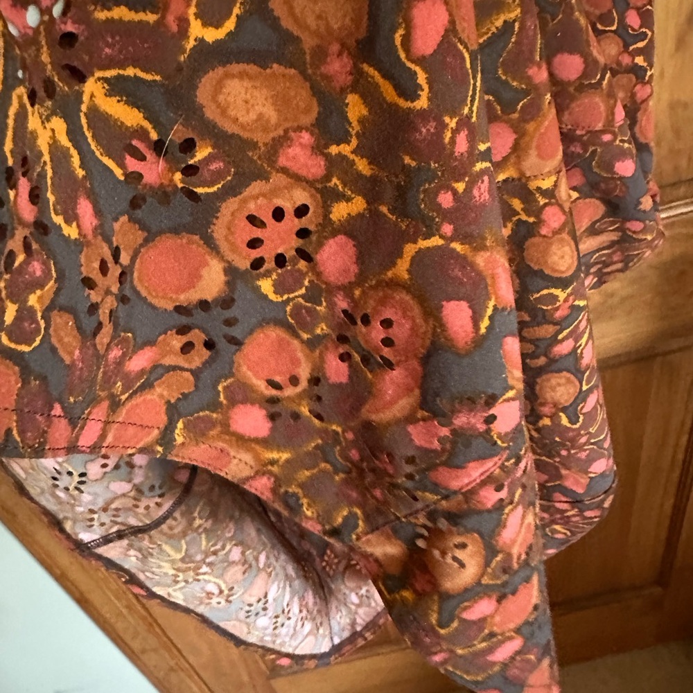 Toad&Co Brown and Auburn Floral petal Dress size large - Picture 6 of 8